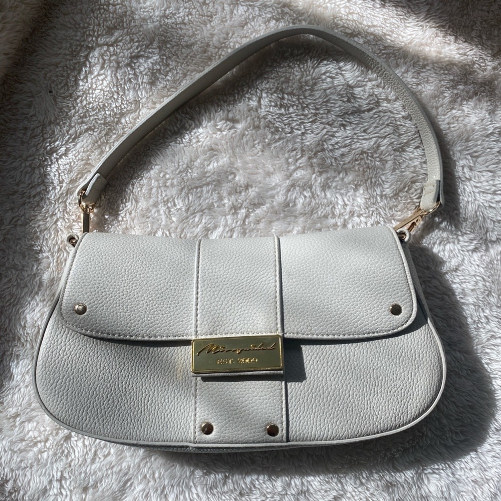 Misguided Cream Baguette Bag